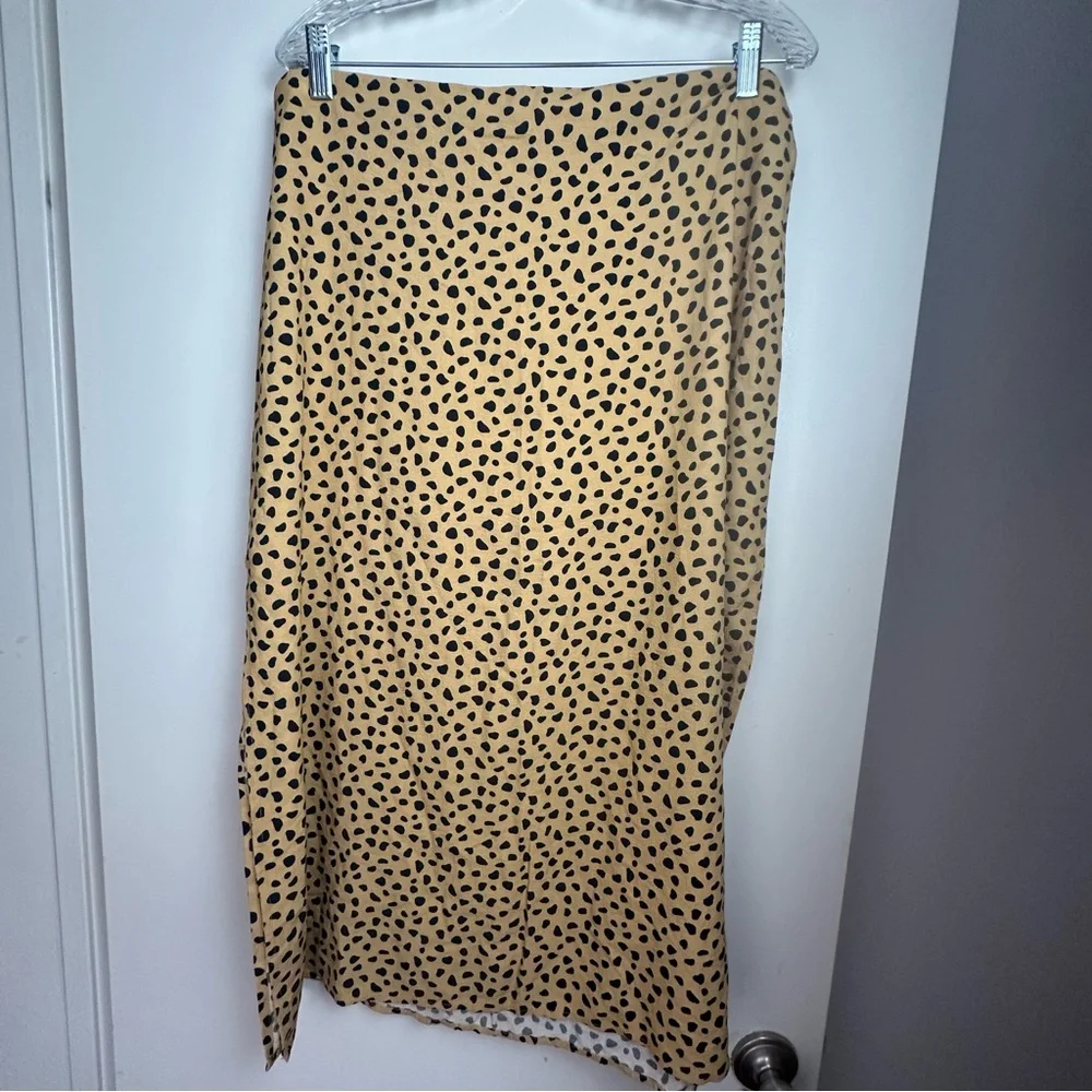 Marine Layer Cheetah/Leopard Print‎ Tencel/Lyocell Rayon Blend Midi Skirt 12